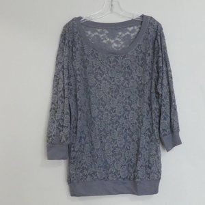Gray lace sweater